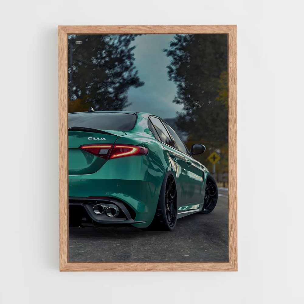 Poster Giulia en Vert – affiche Alfa Romeo (vue 4)